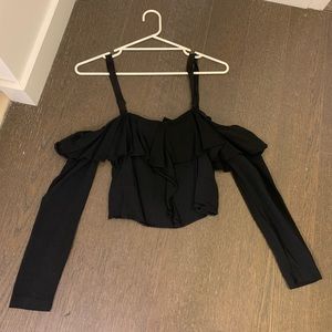 Intermix Black long sleeve crop